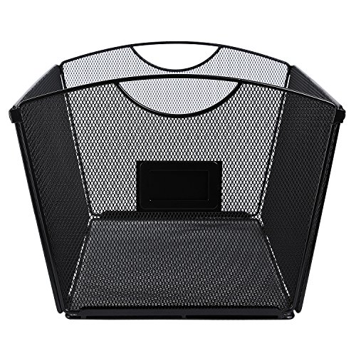 CRUODA Mesh Desktop Tub File Sorter Tray Organizer, Black, for