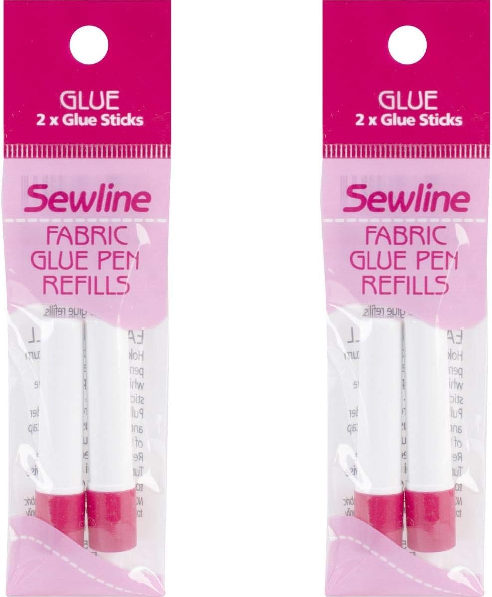 Sewline Water-Soluble Fabric (2 Pack), Blue Glue Pen Refill, (Тwo Рack)