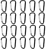 20PCS 2.5"/6CN Aluminum D Ring Carabiner Clip,Lightweight Durable Small Caribeaner Keychain Hook for Home,Outdoor,Camping,Hiking,Travling