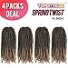 Toyotress Long Spring Twist Hair 14 Inch Ombre Blonde 4 Pcs Fluffy Twist Crochet Braids Synthetic Braiding Hair Extensions (14 inch, T27)