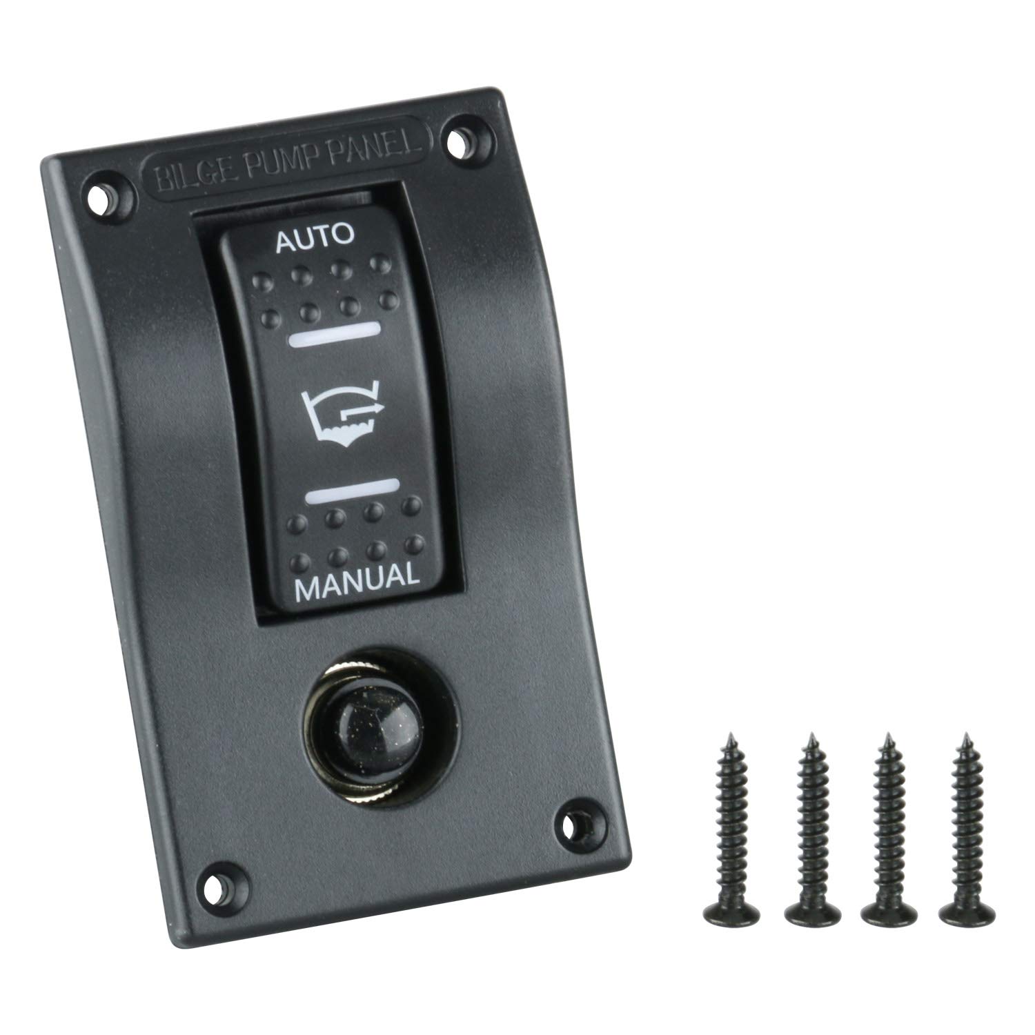 3Way Bilge Pump Switch Panel Auto/Off/Manual 12V 24V with LED Indicator BuiltIn 15A Circuit