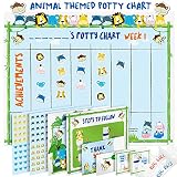 Potty Training Chart for Toddlers - Fun Animal Design - Reward Your Child - Sticker Chart, 4 Week Reward Chart, Certificate, Instruction Booklet and More - for Boys and Girls