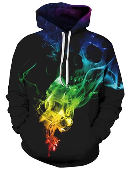 Rave on Friday 3D Hoodie Herren Druck Kapuzenpullover Drawstring Sweatshirt mit Tasche