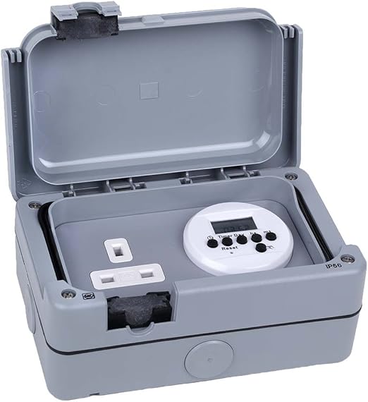 MK Masterseal Weatherproof Outdoor Garden Digital Timer Plug Socket Outlet 13A Amazon.co.uk