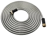 Novel Brands Hose Hero - Stainless Steel Garden Hose, Lightweight, Kink Free, Metal Garden Hose (25')