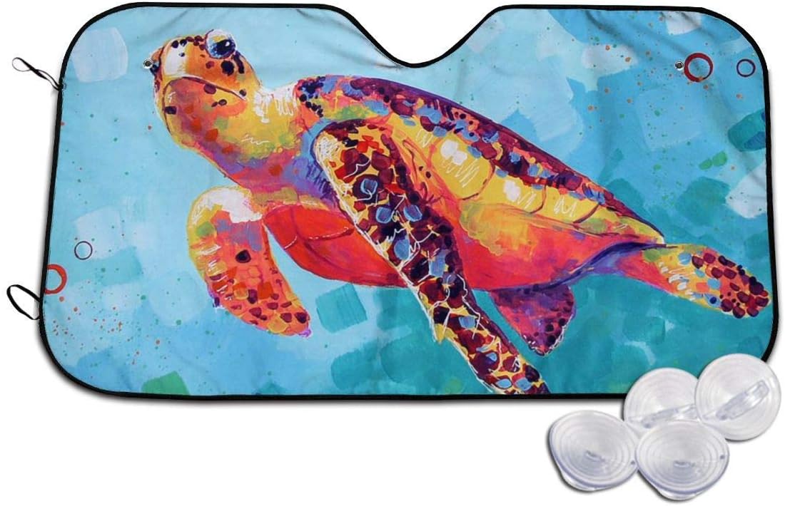 hengshiqi Windshield Sunshade Sea Turtle Front Car Shield Window Shade UV Ray Reflector Auto Visor Cover Protector Foldable Truck Sun Glare