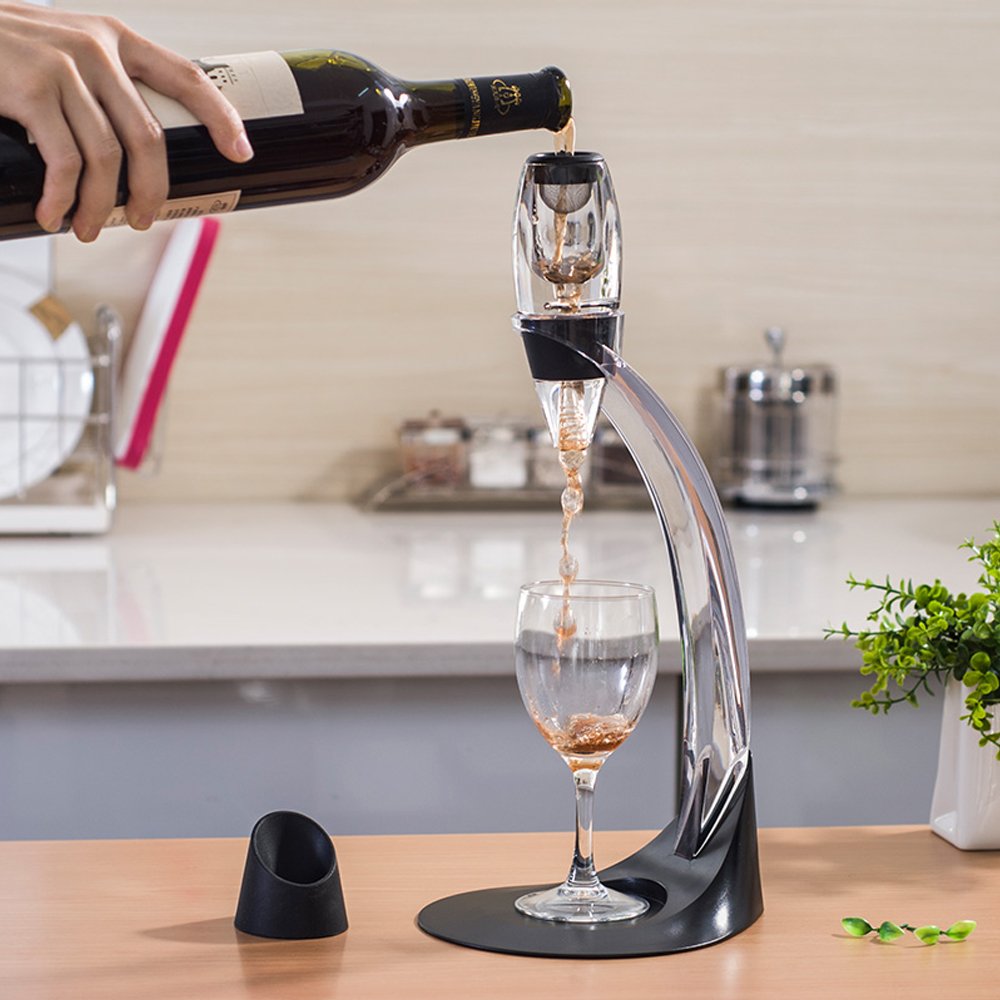 Wine Aerator Pourer Sets Abaige Premium Wind Decanter Including Wine Aerator, Wine Saver Pump, Elegant Aerator stand & Portable Wine Holder
