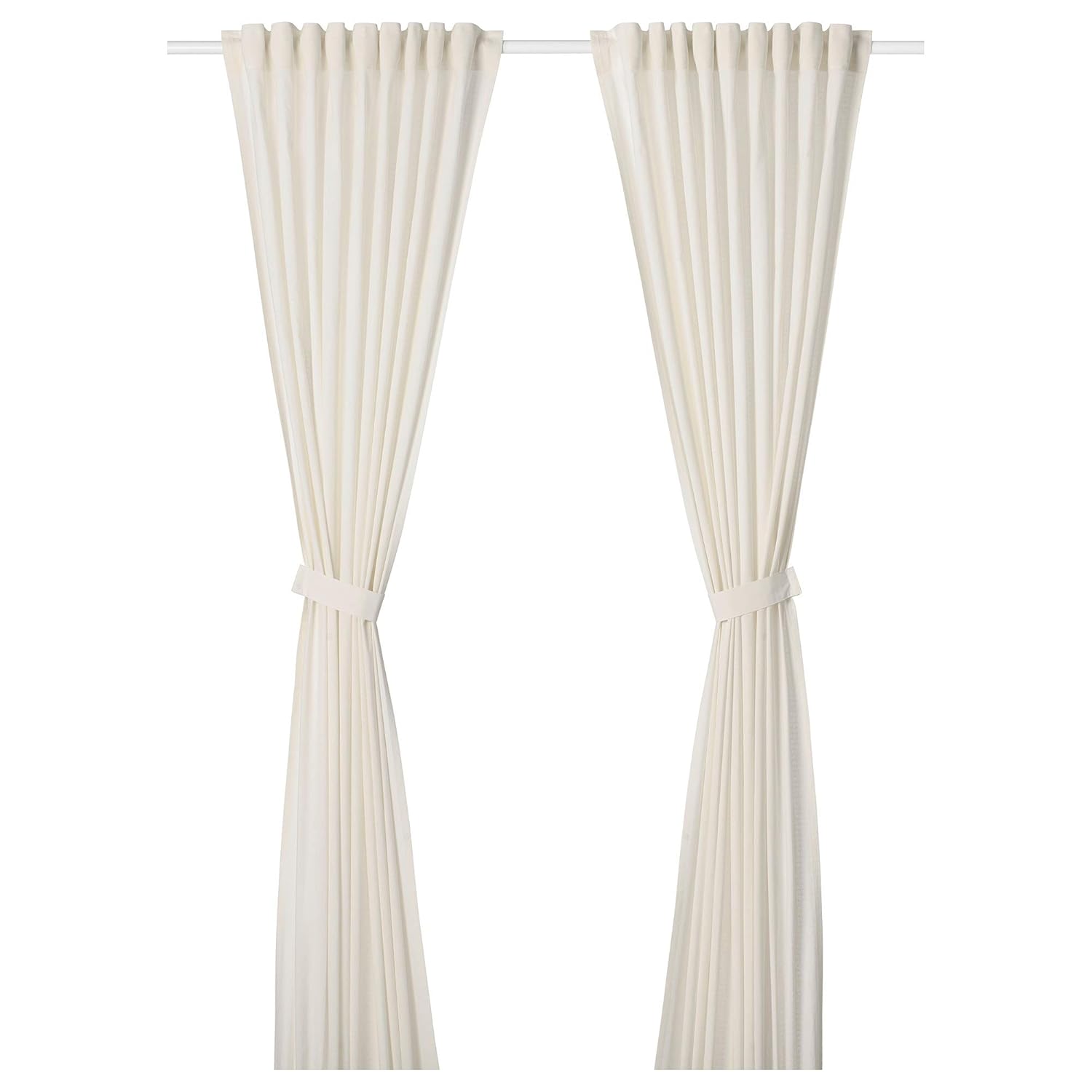 Buy Ikea Amilde Curtains With Tie Backs 1 Pair White 145x300 Cm