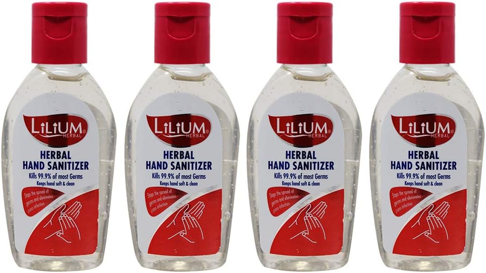 Lilium Herbal Hand Rub For Deep Cleansing & Germ Protection Combats Germs & Bacteria, Fliptop, 50ml, Pack of 4