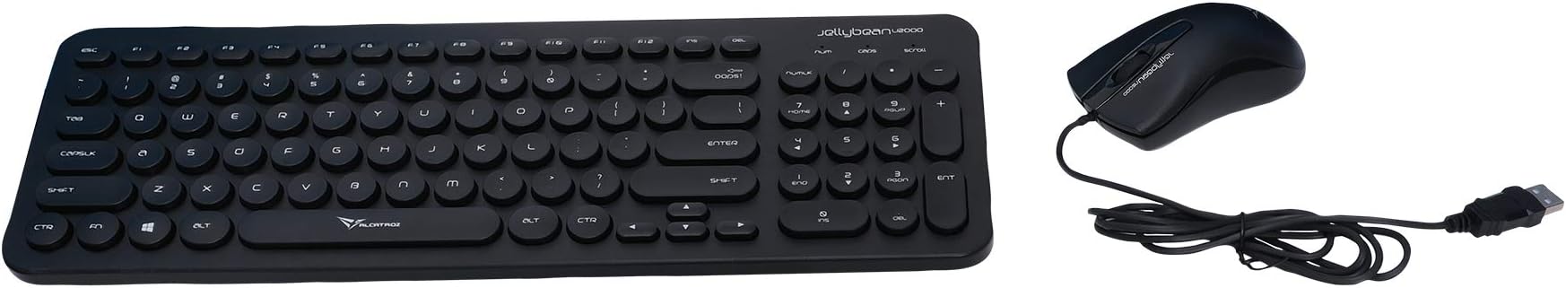 Alcatroz Jellybean-U2000 Keyboard and Mouse Combo (Black)