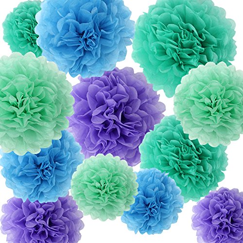 image for APLANET USA APLANET 34pcs Paper Flower Pom Pom and Paper Lantern, Polk