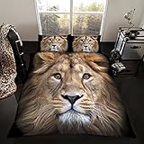 Lion King Size Duvet Cover and Pillowcase Set