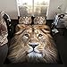 Lion King Size Duvet Cover and Pillowcase Set