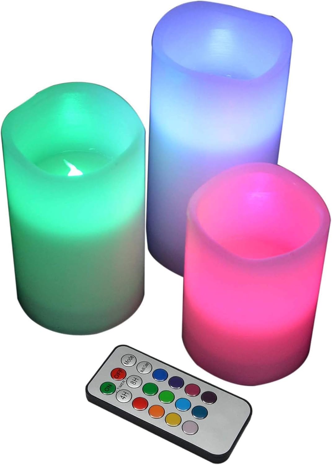 YAKii LED Flameless Real Wax Candle Color Changing, Battery Operated