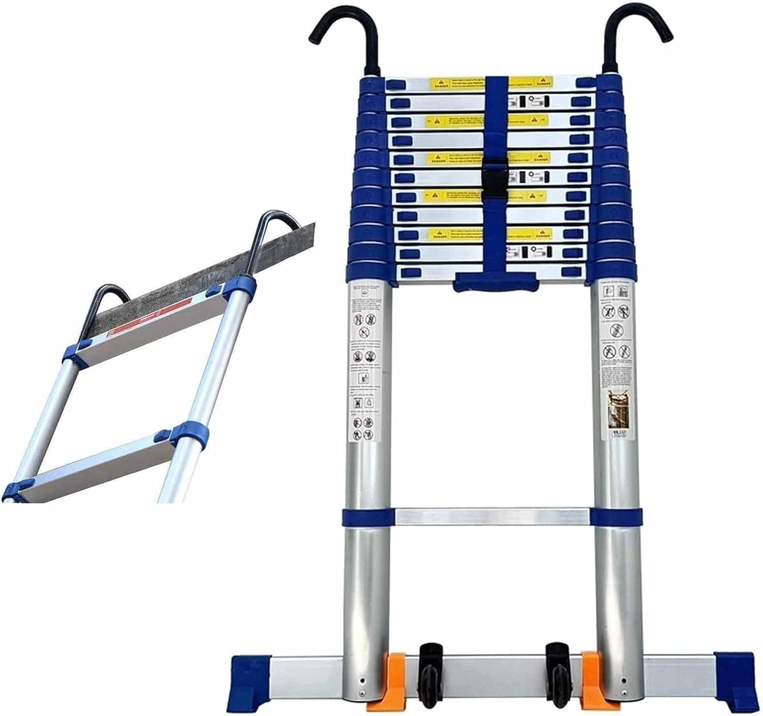 Telescopic Extension Ladder 6m/ 7m/ 8m, for Outdoor Roof, Garden