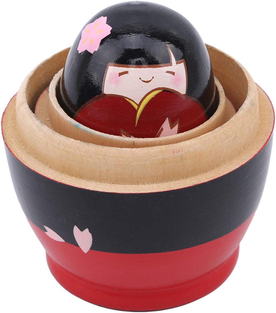 ZALING Handmade Wooden Nesting Dolls Birthday Christmas New Year Gift Home Decoration