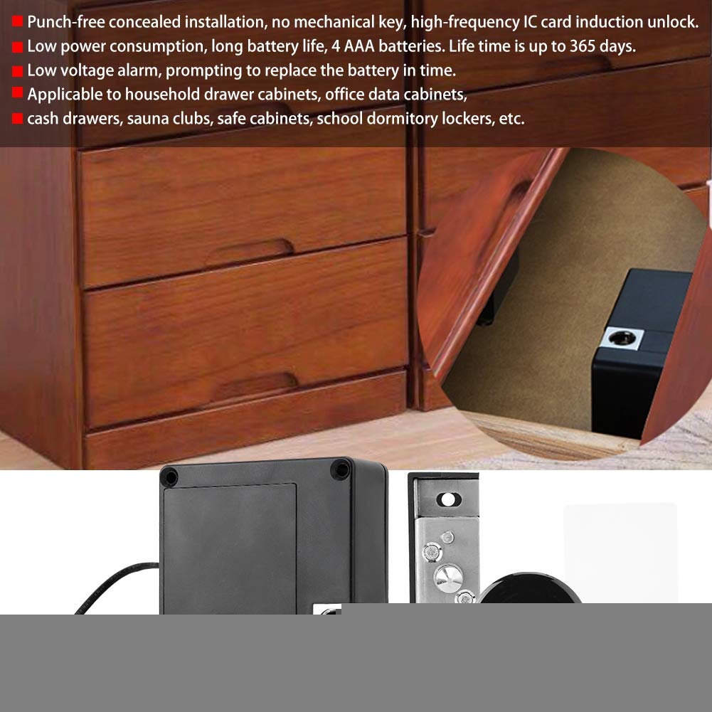 Drawer Lock High Frequency Ic Card Sensing Cabinet Locks Punch