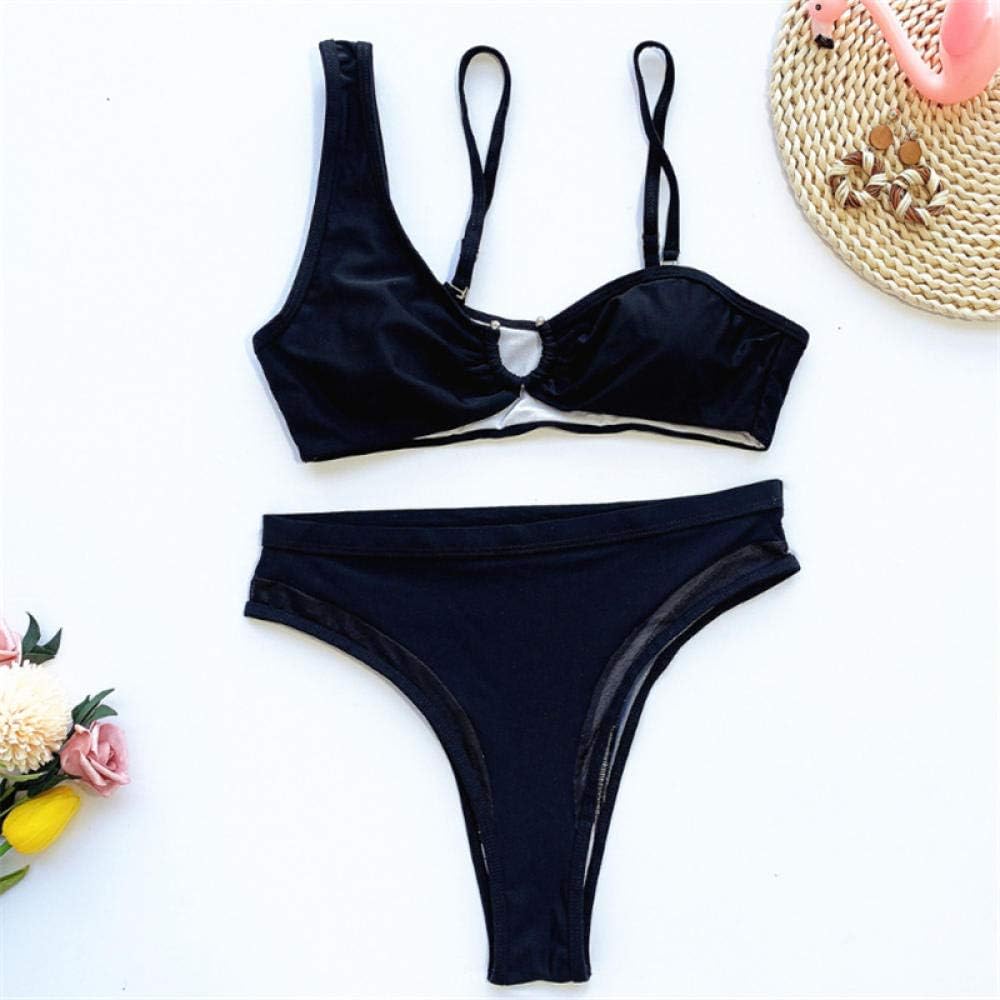 Bikinis Mujer Bikinis Poliéster Sling Print Hueco Espalda Abierta Traje De Baño De Cintura Alta