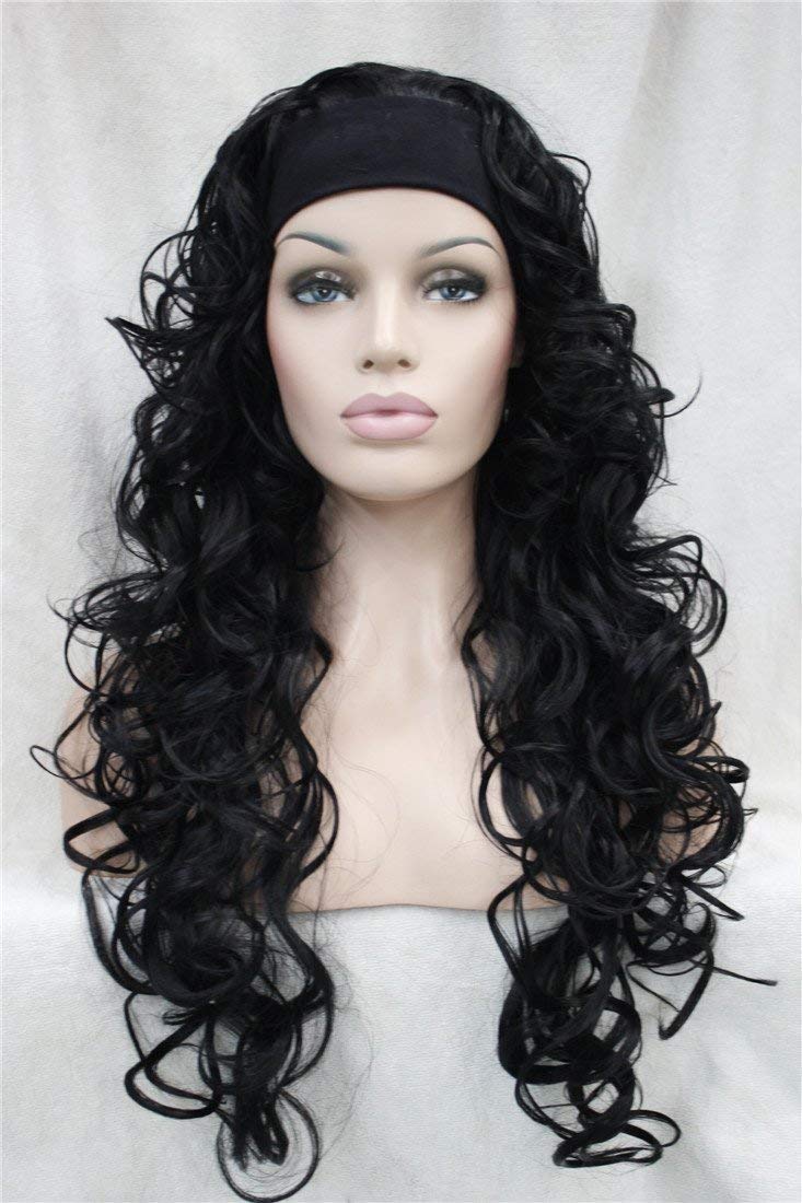 Elegant Hairs Women S Long Curly High Heat Resistant Human Black