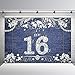 MEHOFOTO Sweet 16 Denim and Diamonds Themed Girl Happy Birthday Party Decorations Photo Studio Backgrounds Party Banner Backdrops for Photography 7x5ft