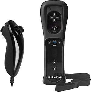 TechKen Wii Remote Controller With Nunchuck, Bulit In Motion Plus Joystick Gamepad Compatible Wii And Wii U