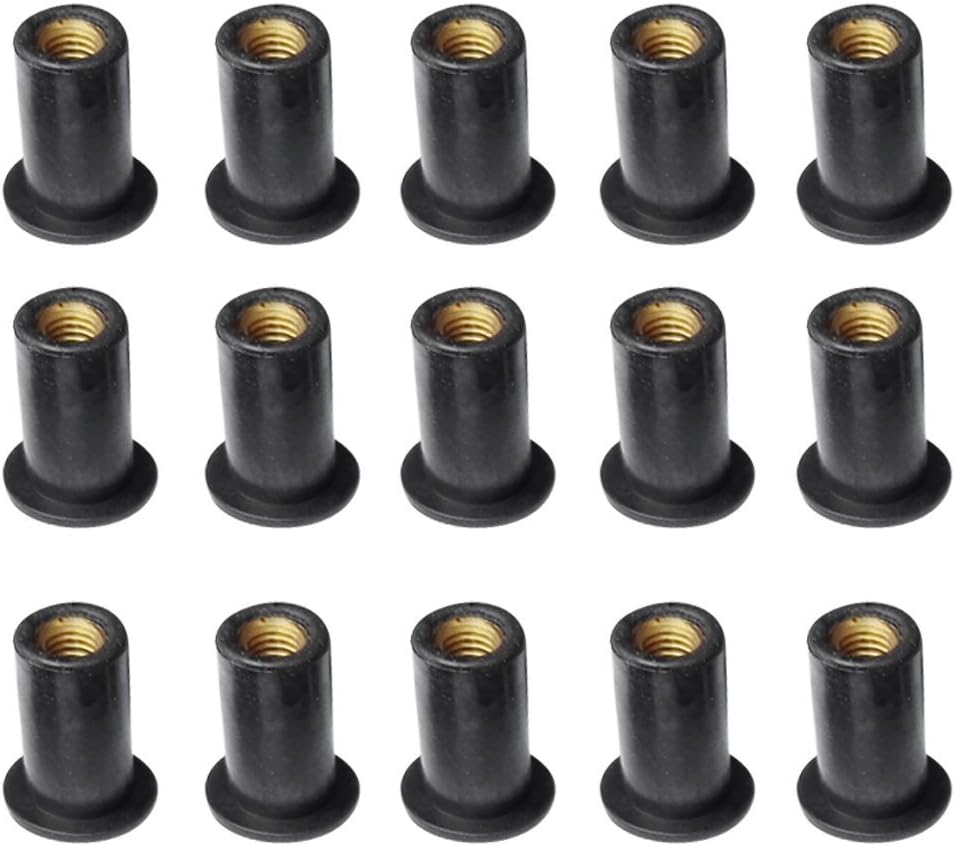 Yundxi Rubber Grommet Well Nuts with M5 Brass Insert 5mm