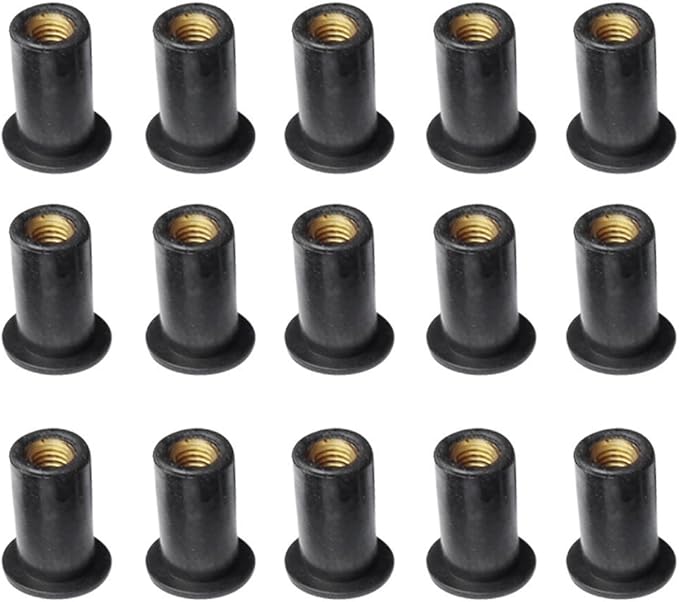 Yundxi Rubber Grommet Well Nuts with M5 Brass Insert 5mm