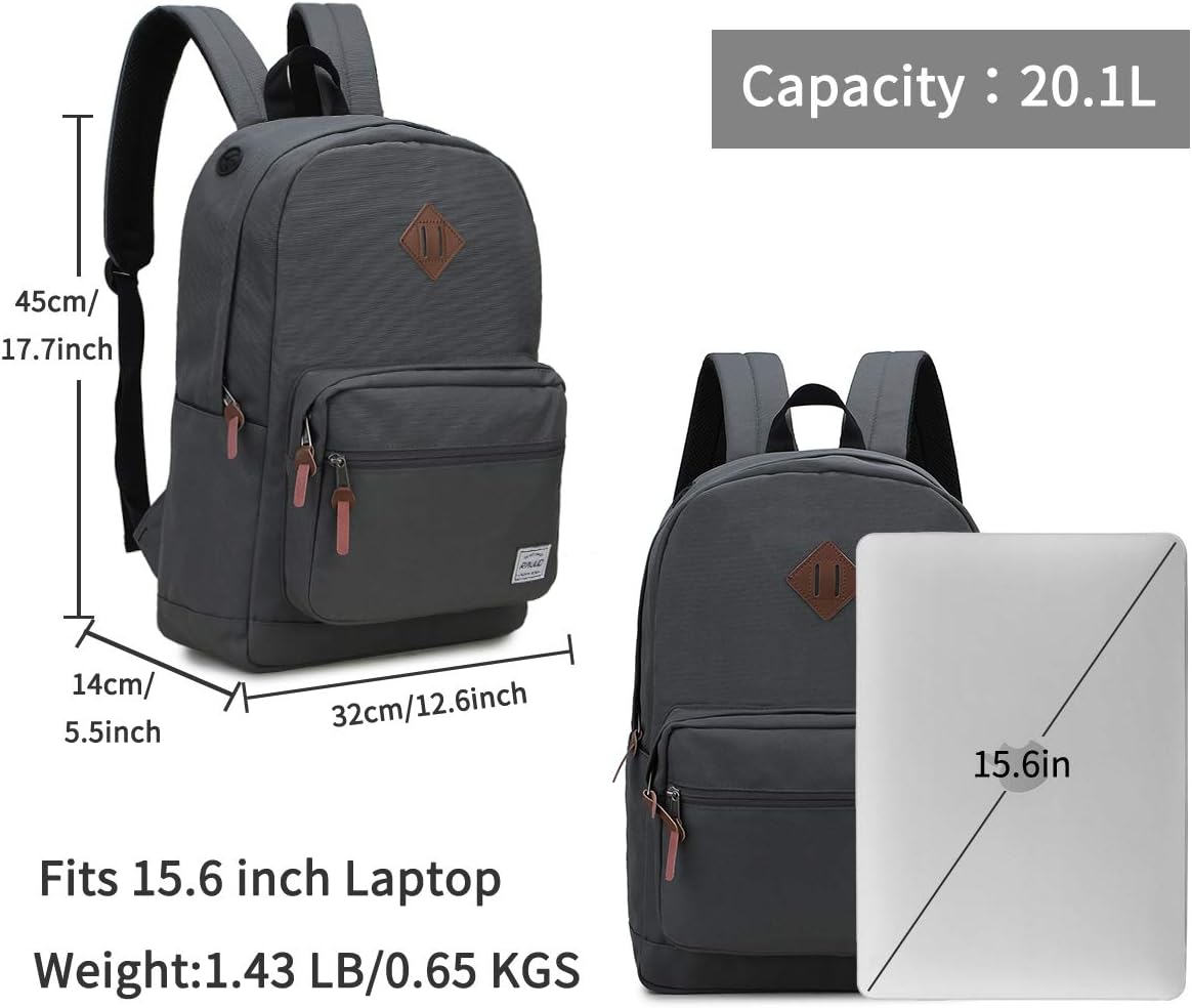 RAVUO School Backpack for Men Water Resistant Travel Backpack 15.6 Inch Laptop Backpack Rucksack College Book Bag with Two Bottle Pockets - Image 4
