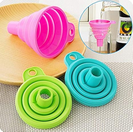 Amazon Com Beesclover 1pcs Foldable Funnel Hopper Mini Silicone