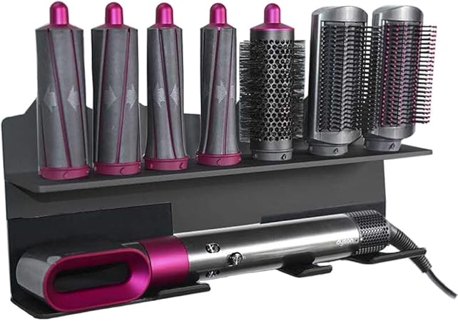 Amazon Co Jp 収納ホルダー用ダイソン Dyson Airwrap スタイラーアクセサリーウォールマウントラックブラケットスタンド用接着剤付きホームベッドルーム浴室オーガナイザー ブラック ホーム キッチン