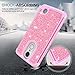 LeYi LG Aristo Case,LG Risio 2 Case,LG Phoenix 3/ Fortune/Rebel 2 LTE/ K8 2017 Case with HD Screen Protector for Girl Women, Glitter Cute [PC Silicone Leather] Protective Case for LG LV3 TP Pink