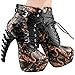 SHOW STORY Punk Black Snake Print Lace Up Buckle Bone Heels Platform Ankle Boots,LF80648
