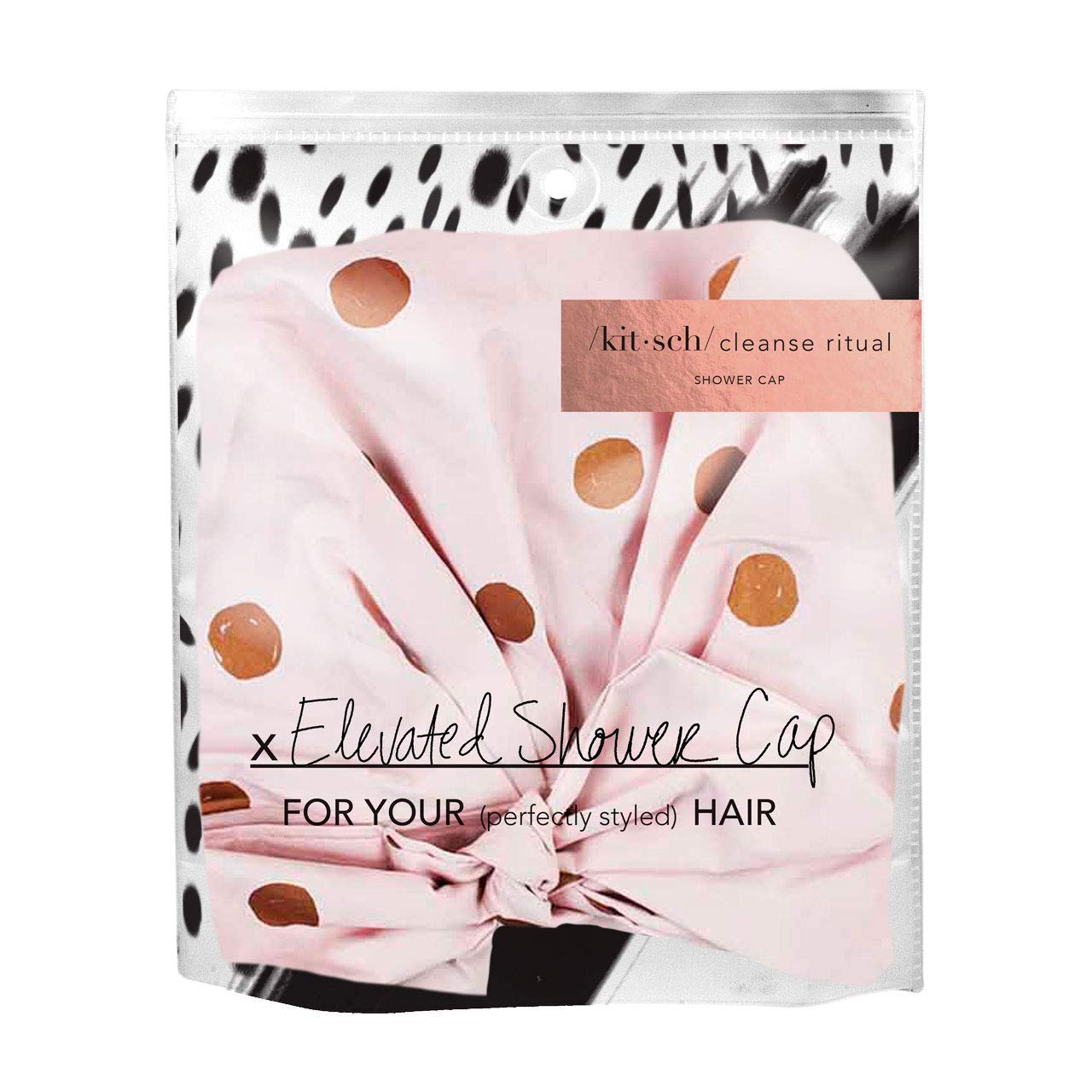 Kitsch Luxury Shower Cap for Women - Waterproof, Reusable Shower Caps (Blush Dot) : Beauty