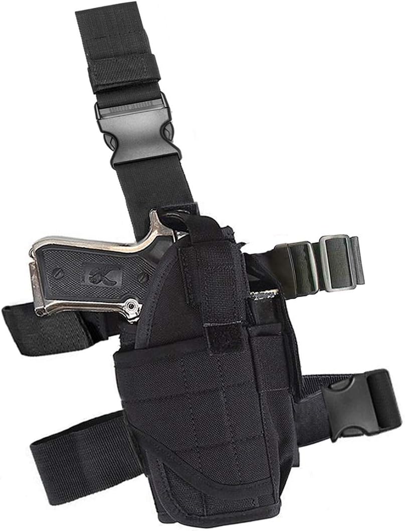 GHFY Molle Tactical Pistol Thigh Gun Holster, Drop Leg Holster, Right Hand Adjustable