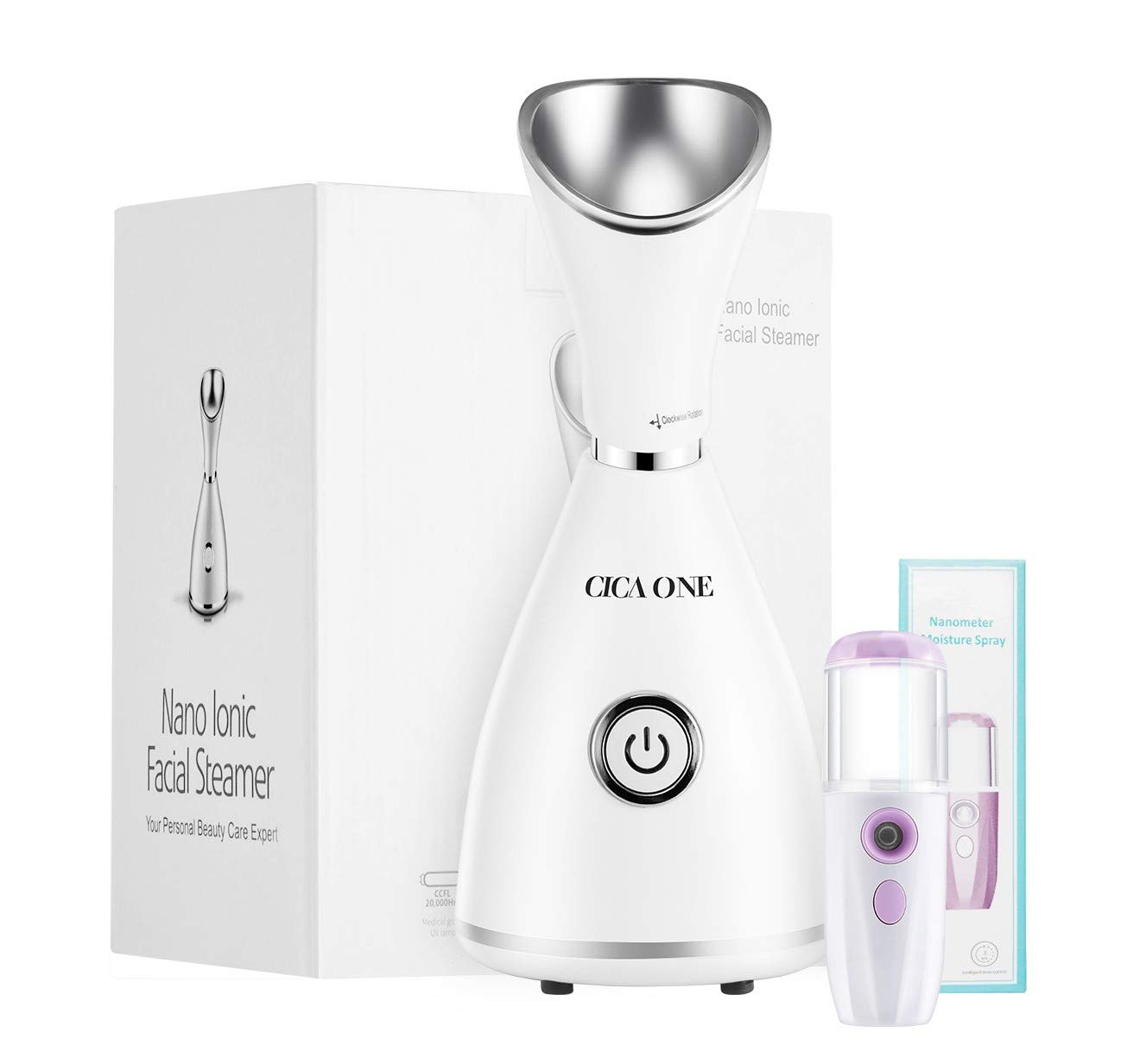 2-in-1 Facial Steamer And Nano Water Spray Set, Nano Ionic Face Steamer and Portable Cold Mist Water Spray, Deep Clean Pores, Personal Facial SPA, Moisturizing Humidifier, Professional Skin Care: Beauty
