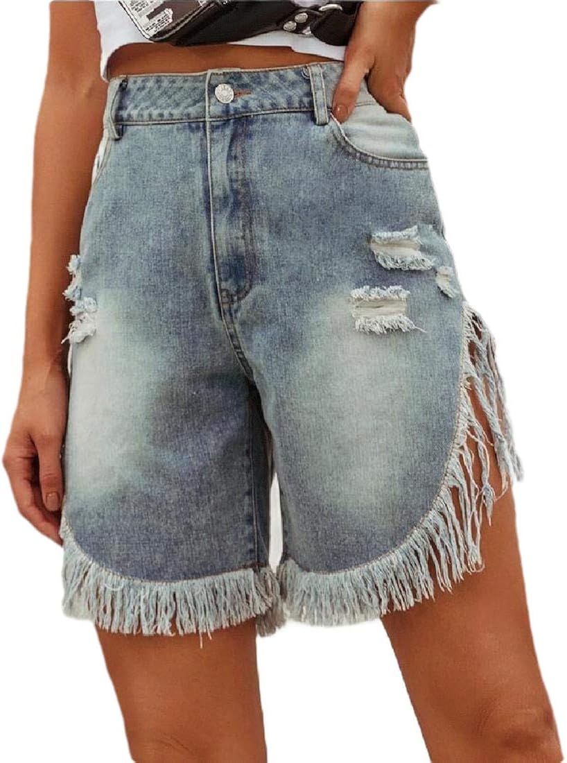 ripped bermuda shorts womens