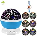 3 Modes Rotating Star Light Projector, 4LED Romantic Night Lamp Projection, Cosmos Star Sky Moon Lamp Projector for Kids Baby Bedroom, Christmas Gifts BY Noza Tec