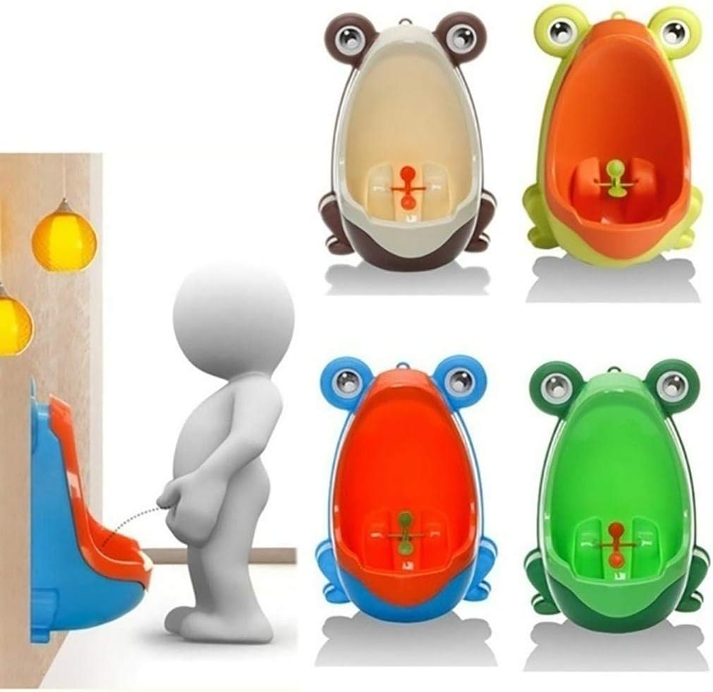 Viaste Cartoon Frog Children Potty Toilet, Wall-Mounted Boys Urinal Trainer, Kids Bathroom Pee Seat