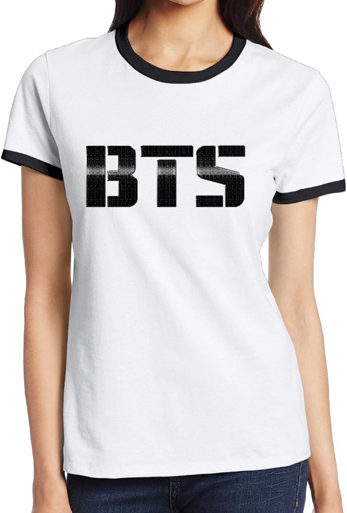 Women's BTS Bangtan Boys Short Sleeve Neck T-Shirt Contrast Color