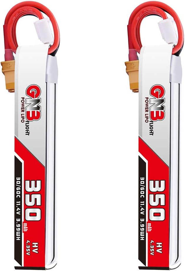 2pcs 350mAh 3S LiPo Battery 11.4V 30C XT30 Connector HV Battery LiHV for 90-130mm FPV Racing