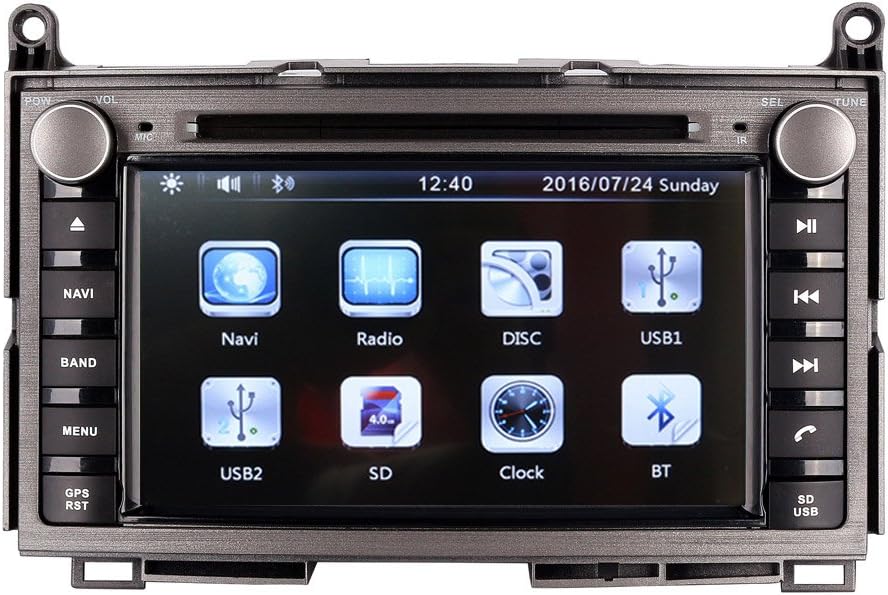 7 Inch Touch Screen Car GPS Navigation for Toyota Venza 2008-2016 Stereo DVD Player Video Radio Audio Bluetooth Steering Wheel Control AUX in+Free Rear View Camera+Free GPS Map of USA