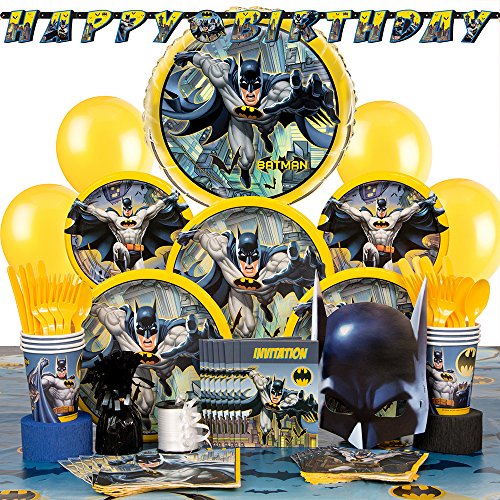 Deluxe batman party supplies kit for 8