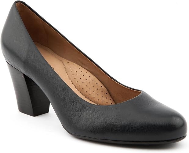 ladies navy leather court shoes