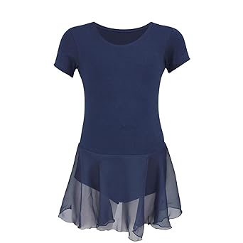 Aquarti Mädchen Kurzarm Ballettanzug mit Chiffon Rock