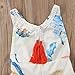 Newborn Baby Girls Ethnic Style Sleeveless Tassels Backless Floral Romper (2-3T, White)