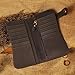 Le'aokuu Mens Genuine Leather Bifold Wallet Organizer Checkbook Iron Chain (1088 Dragon Dark Brown)