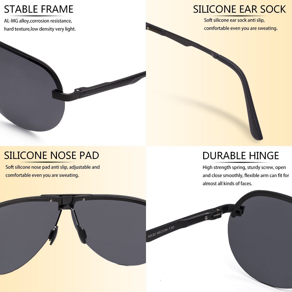 Zealme Polarized Aviator Sports Lightweight Durable Unbreakable Frame Anti Glare Baseball Cycling Fishing Golf Running Bicycle Polaroid Hiking Sunglasses (Black1) BM120