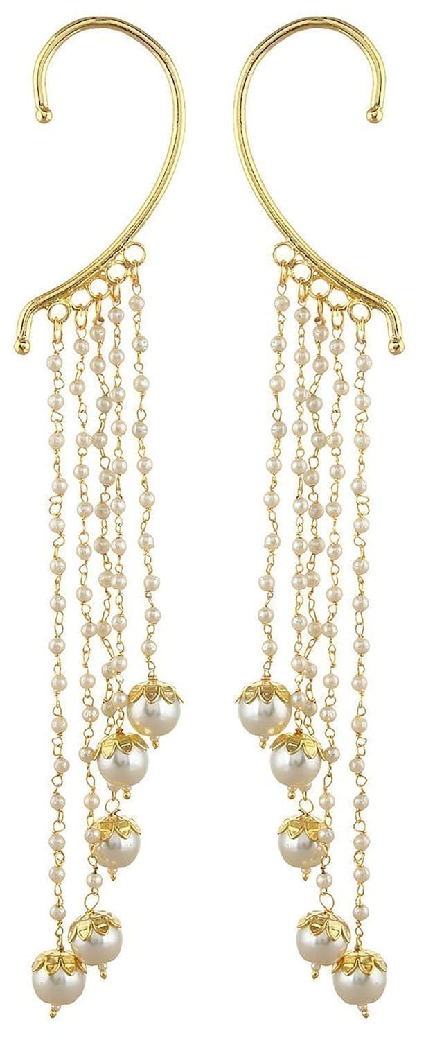 shining diva fancy party wear multi strings ear cuffs earrings for girls & women