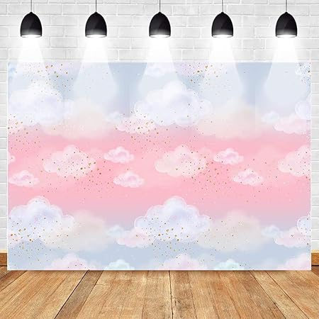 Amazon Co Jp 背景の背景の誕生日パーティー 空 ビデオ撮影壁紙写真スタジオ背景バナー ピンクブルー フォトスタジオ小道具画像ベビーシャワーの写真 雲 カメラ
