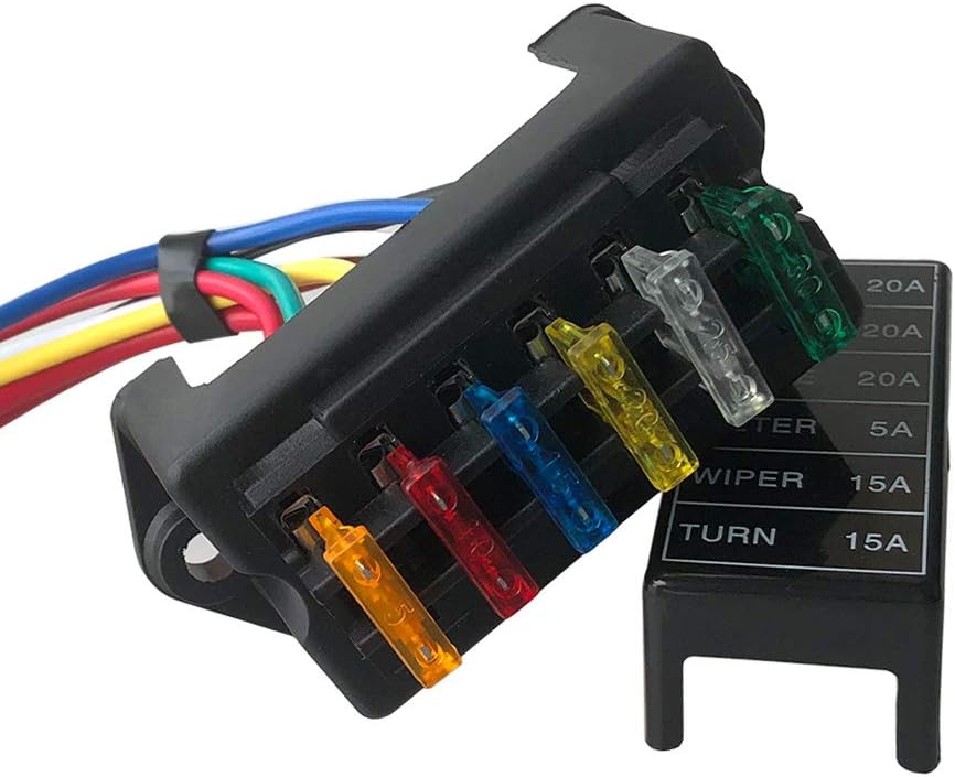 QitinDasen Premium 6 Vías Caja de Fusibles de Coche con ...